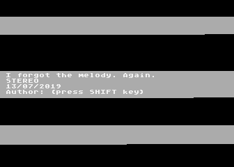 I forgot the melody. Again.
